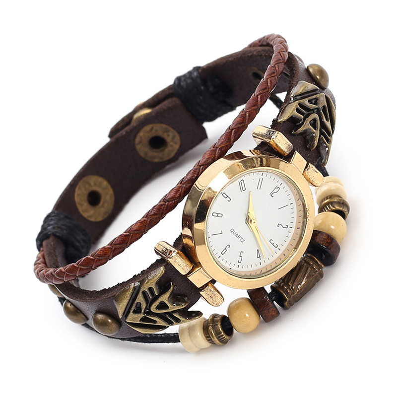 Women Accessories Pk - Винтажные кожаные кварцевые часы в стиле