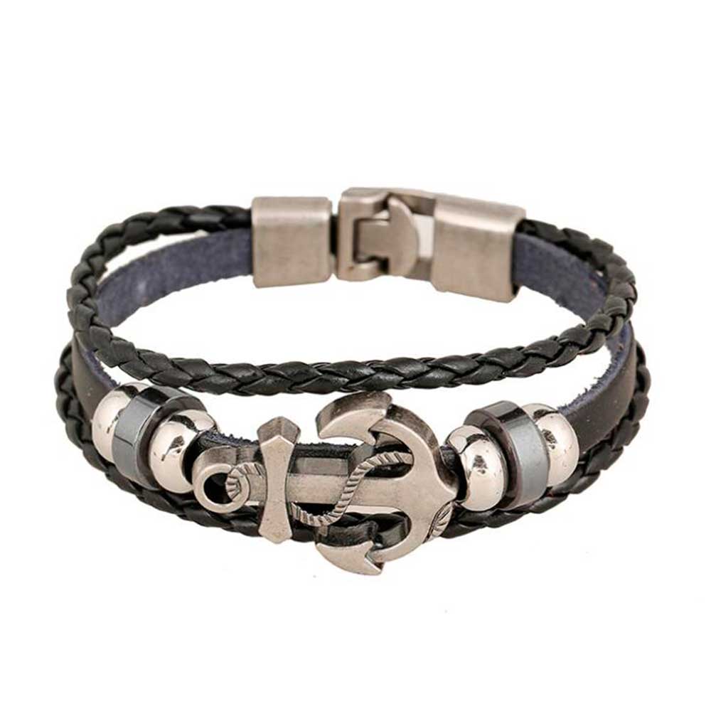 Women Accessories Pk - Многослойные винтажные кожаные браслеты из веревки