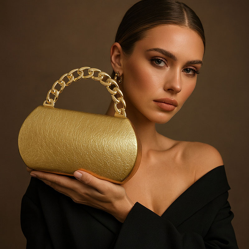 Роскошный клатч с золотой мета – обзор и цена Wallet Chain Bag